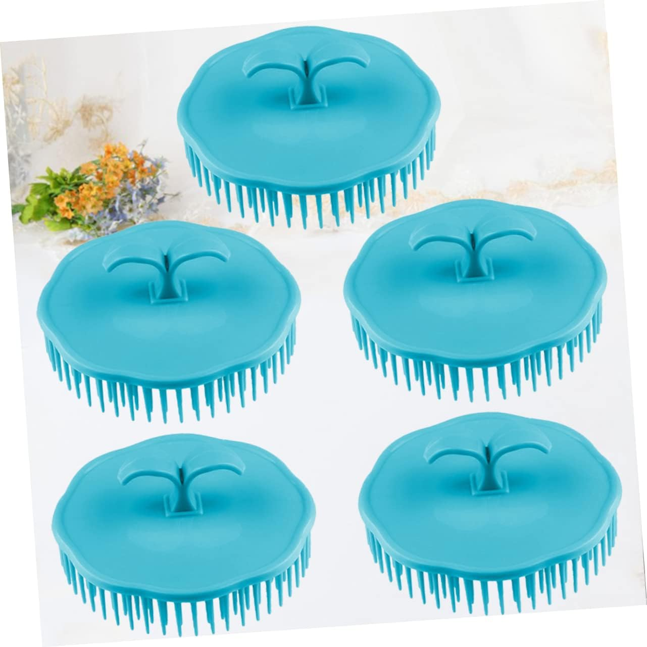 Healvian 5Pcs Pp Tpr Material Scalp Massage Brush Detangling Hair Brush Combs Hairdressing Tool Random Color image number 4