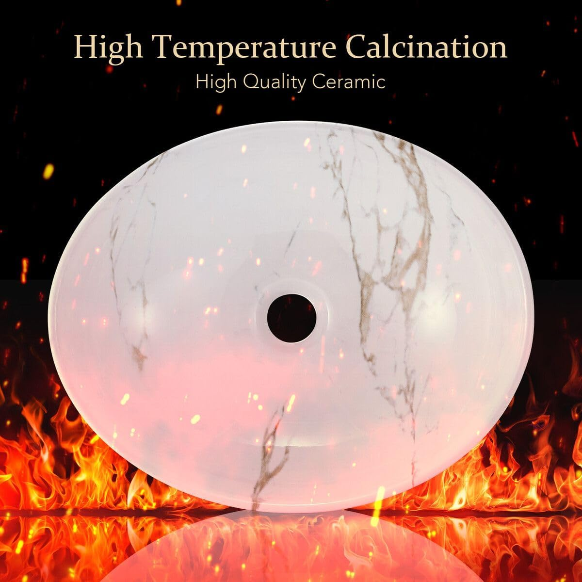 Luxsuite Oval Bathroom Sink Vanity Washing Basin Vessel Ceramic above Counter Hand Wash Bowl Toilet Countertop White image number 2