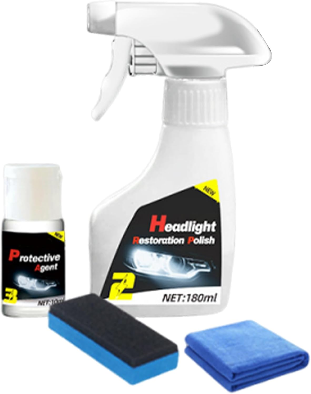 Aebtoe Headlight Restoration Kit | Automotive Lens Restorer Coating Liquid,Automotive Detailing Supplies for Yellowing Blur Recovery Road Trip Truck RV Maintenance Safe Driving image number 2