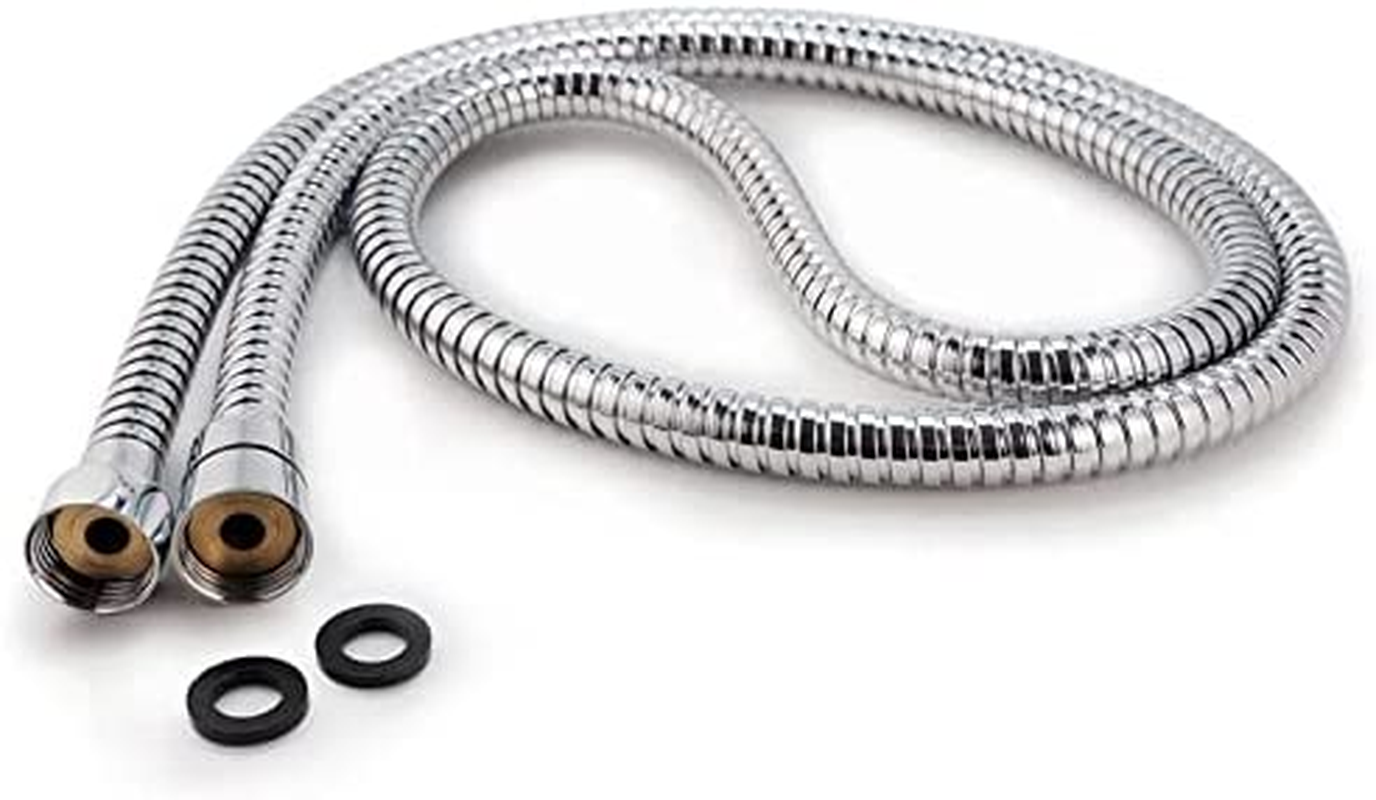 Shower Hose,Double Lock Extra Long Stainless Steel Replacement Handheld Shower Hose with Brass Fittings,Teflon Tape and Washers (1.5 Meter) image number 4