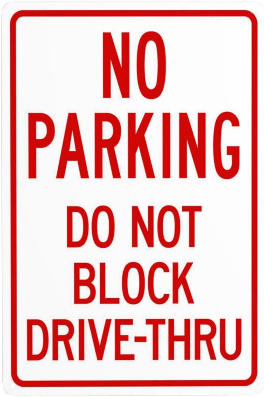 Do Not Block Drive-Thru Sign Metal Signs, Cautions Security Tin Sign, Parking Lot Safety Warning Posted Signs, Perfect for Street Business and Home Wall Decor 8 X 12 Inch image number 3