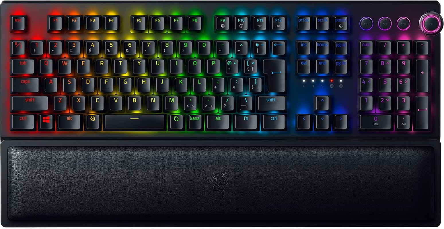 Razer Blackwidow V3 Pro JP Green Switch Wireless Gaming Keyboard, Mechanical, Green Axis, Chroma, RGB, Japanese Arrangement, RZ03-03531300-R3J1 image number 3