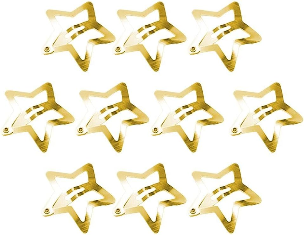Pack of 20 Star Hair Clips, Mini Hair Clips, Silver & Gold, Star Hair Clip, Hair Accessories, Pentagram, Metal Snap Headpiece, for Girls and Madame image number 3