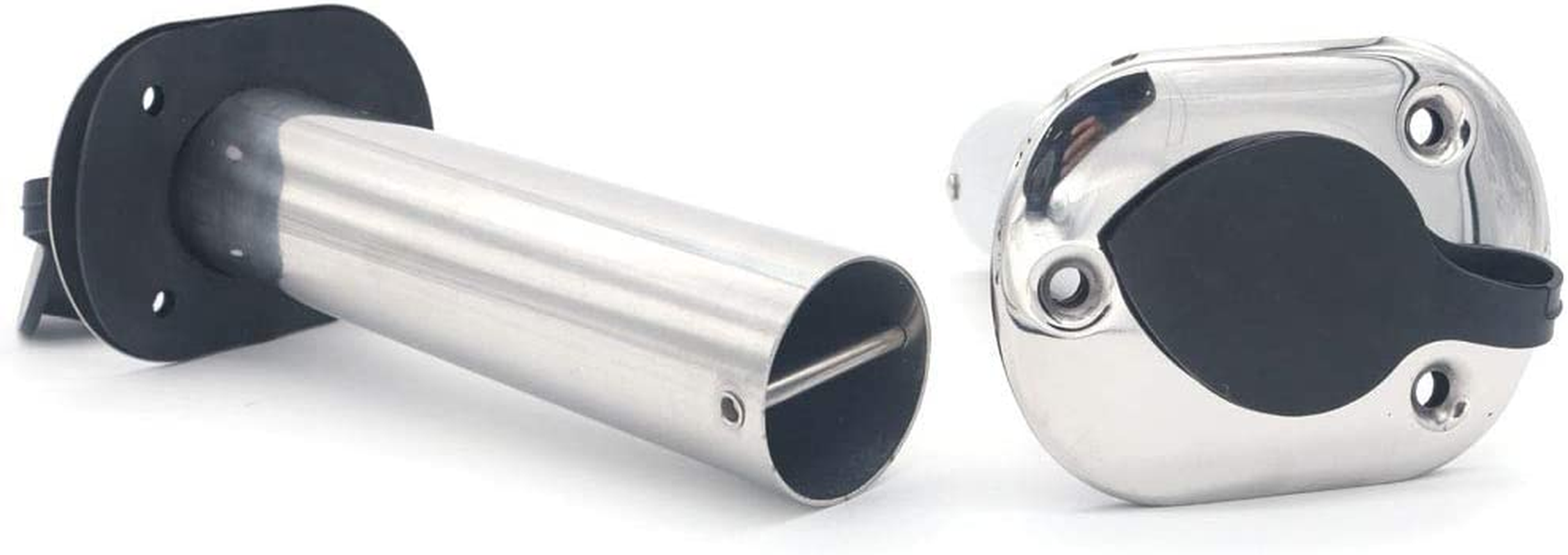 NUZAMAS 2X Fishing Rod Holders 316 Marine Grade Stainless Steel Flush Mount 90 Degree Gasket Cap for Boat Heavy Duty Holder