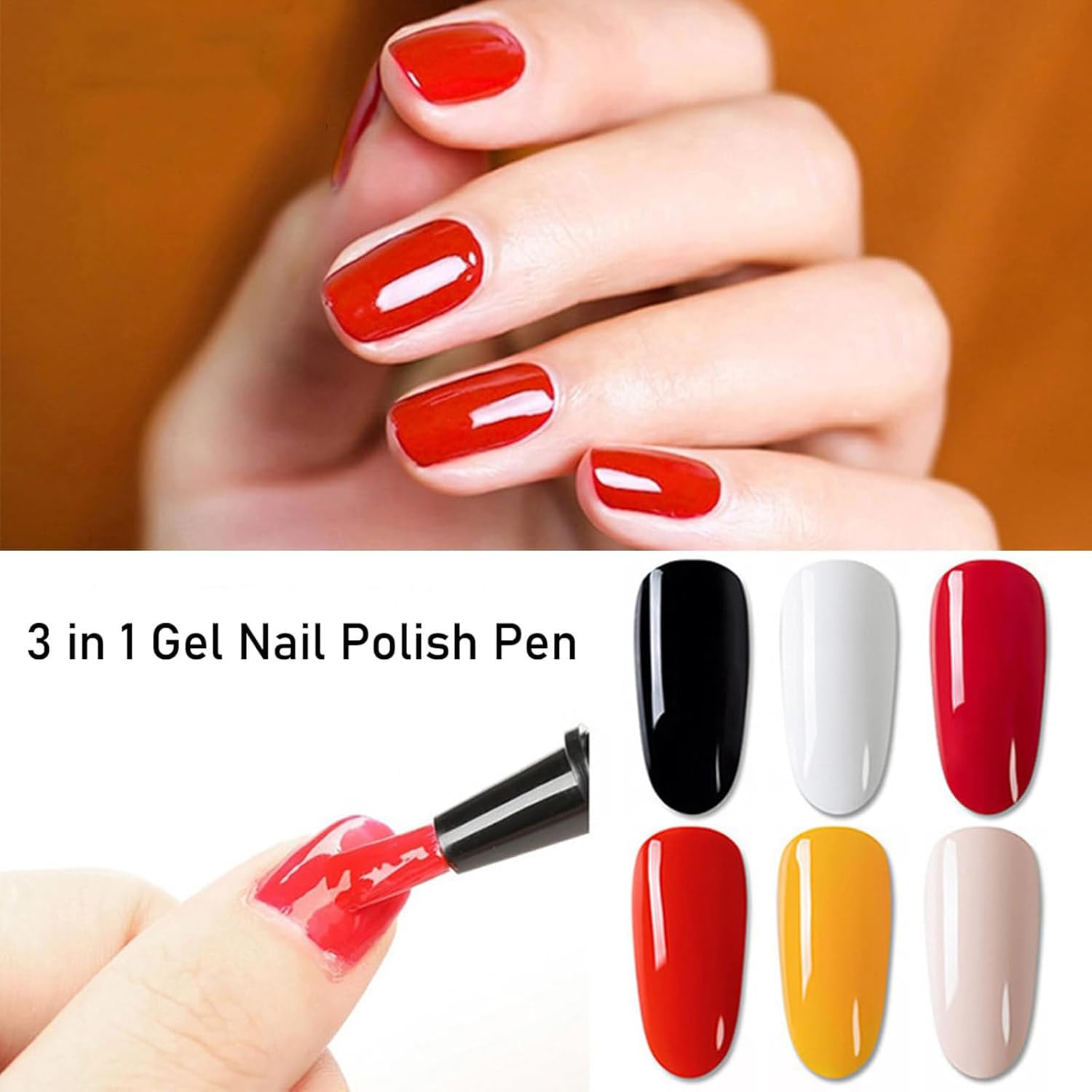 Polishey Nail Polish Pens, Polishey Nail Polish Pen Set, 36 Color Nail Polish Gel Pen 5 Ml, 6Pcs/Set Nail Polish Pen, One Step Gel Nail Polish 3-In-1 Pen, Nail Polish Pens for Painting Nails (Set-F) image number 2