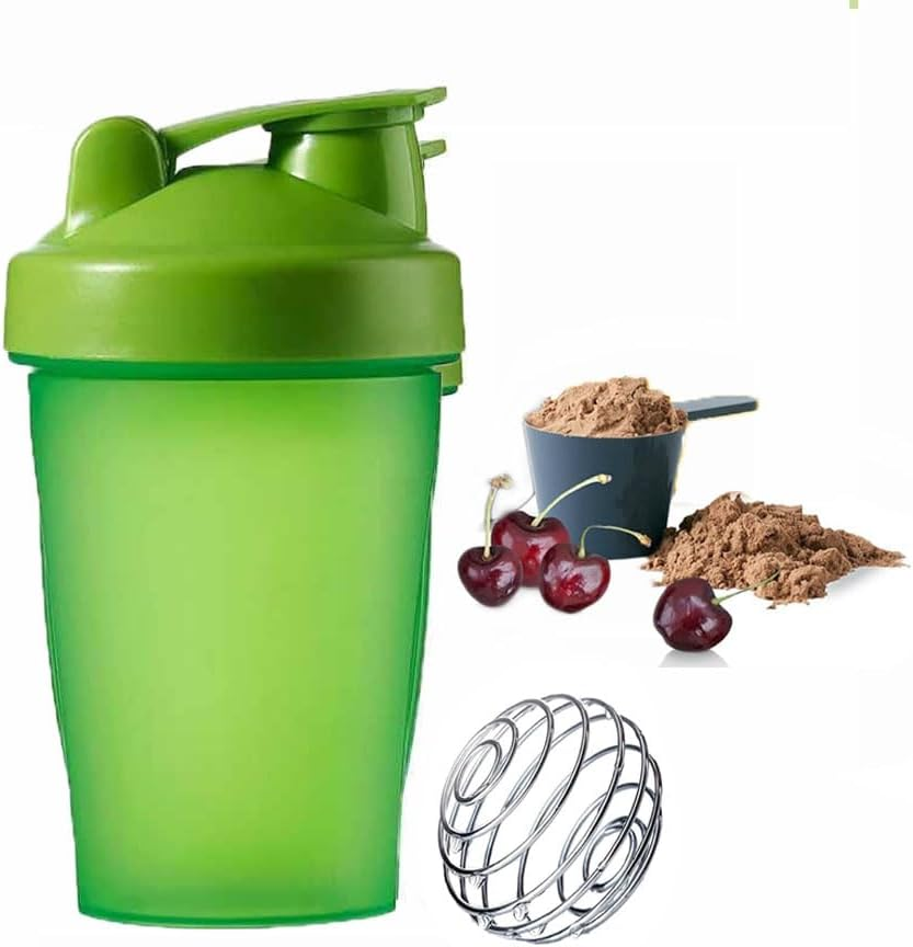 Protein Shaker Bottle - Shaker with Stainless Steel Mixing Ball, BPA - and Dehp-Free, Leakproof Flip on Lid - Perfect for Mixing Powdered Supplement Shakes - 400Ml (Pink)