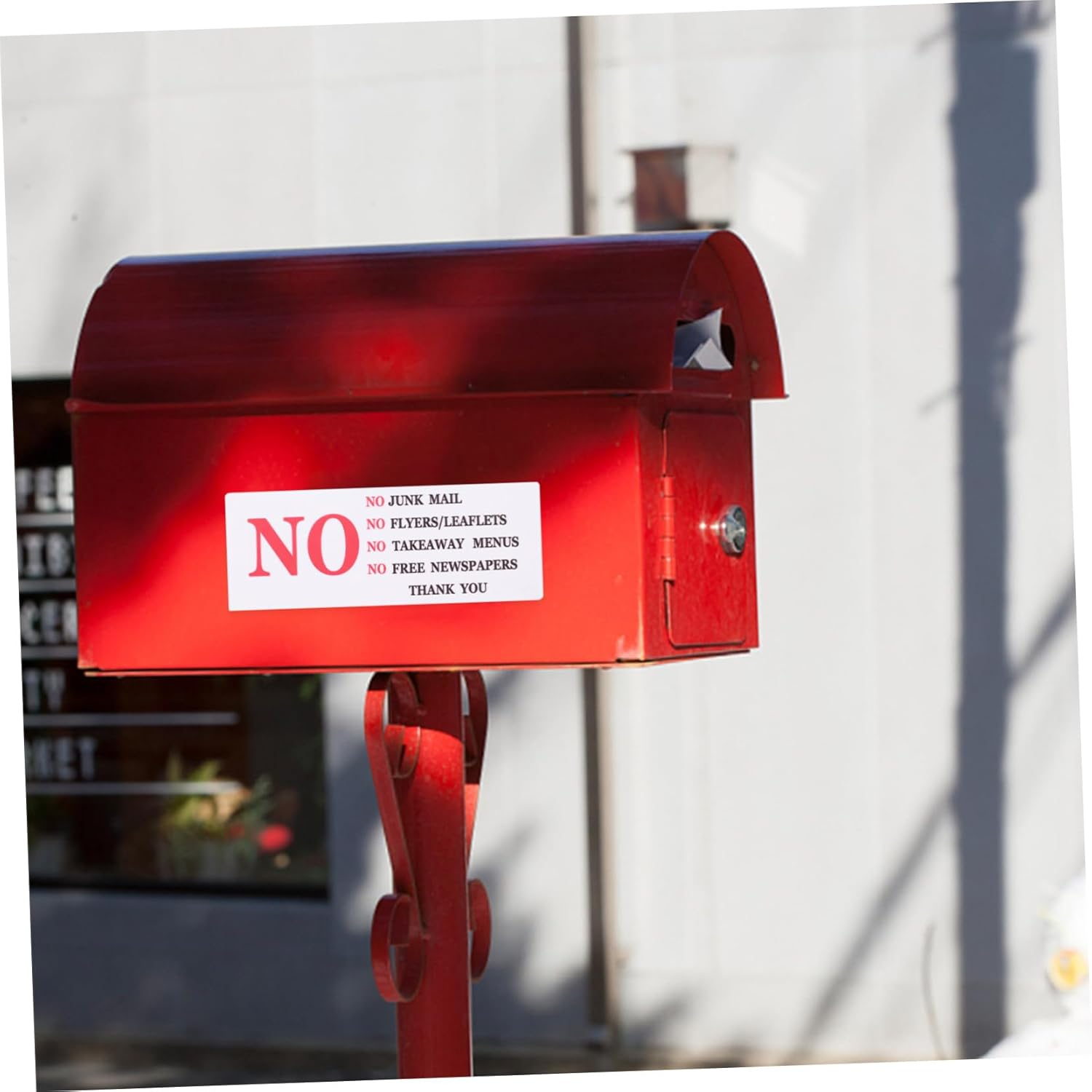 WOONEKY No Junk Mail Sticker for Mailbox 2-Pack PVC Adhesive Decal Weatherproof Warning Sign for Home and Business Reliable Reminder to Prevent Unwanted Flyers image number 2