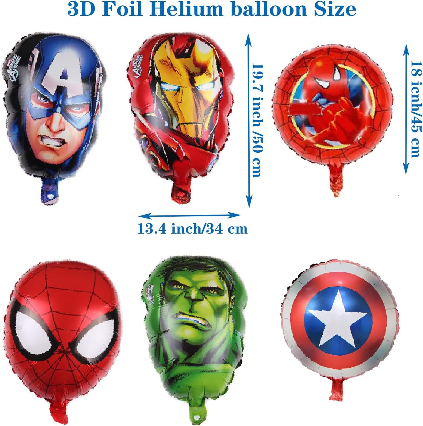 Superhero Birthday Party Decorations,3Th Birthday Party Supplies - Happy Birthday Banner Super Hero Large Foil Balloons for Kid'S Boys, Girls Superhero Themem Party Decor Supplies(3Rd) image number 5