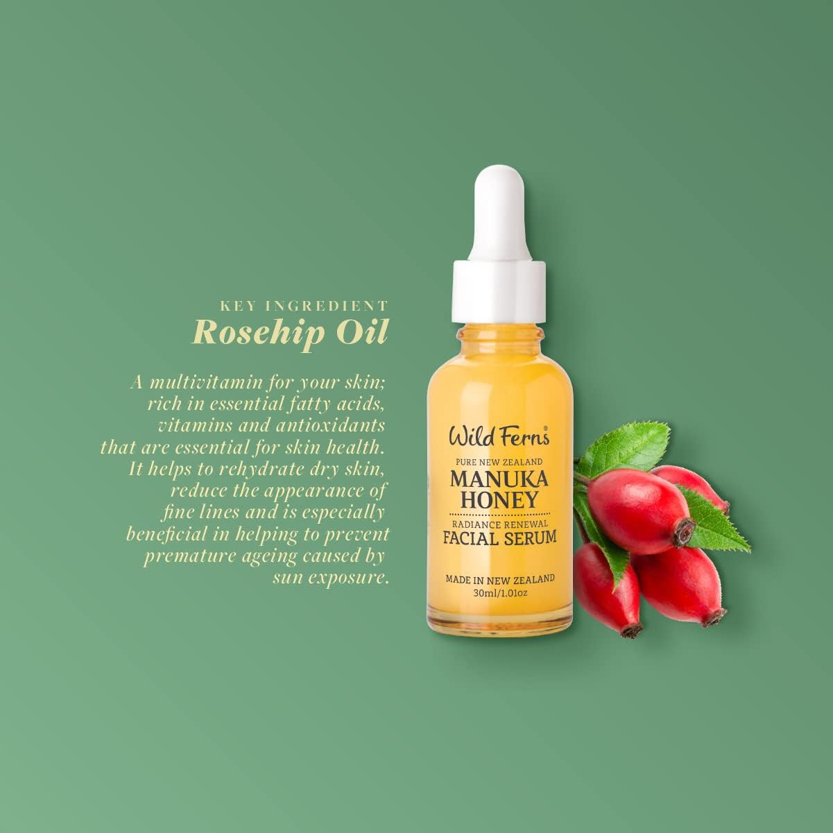 Wild Ferns Manuka Honey Radiance Renewal Facial Serum, 30Ml image number 5