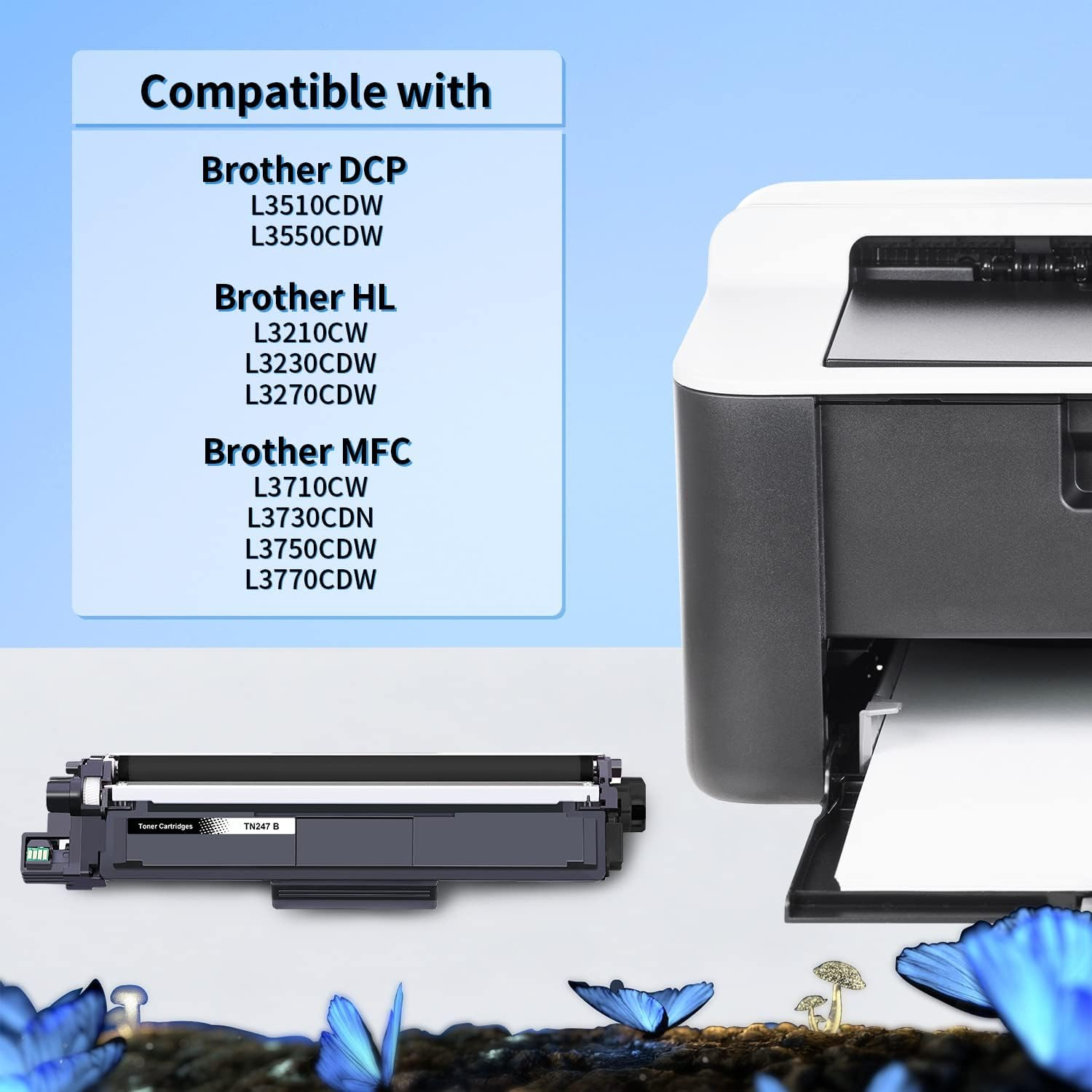 LOSMANN 1 X Cyan Toner Compatible with Brother TN-247 TN-243 for Brother MFC-L3770CDW MFC-L3750CDW HL-L3230CDW HL-L3210CW MFC-L3710CW DCP-L3550CDW MFC-L3730CDN DCP-L3510CDW - L3277 0CDW DCP-L3517CDW image number 5