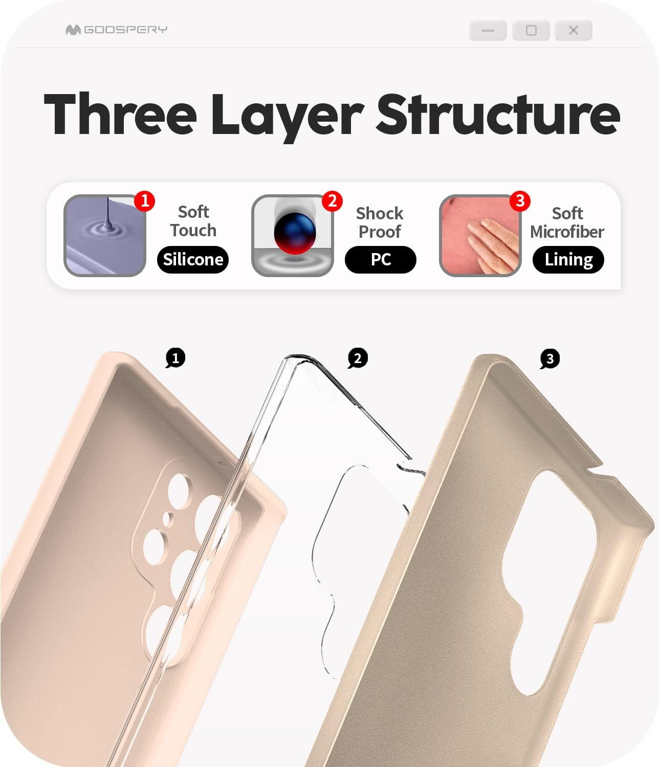 GOOSPERY Liquid Silicone Designed for Galaxy S23 Ultra Case Silky-Soft Touch Full Body Protection Shockproof Cover Case with Soft Microfiber Lining - Pink image number 2