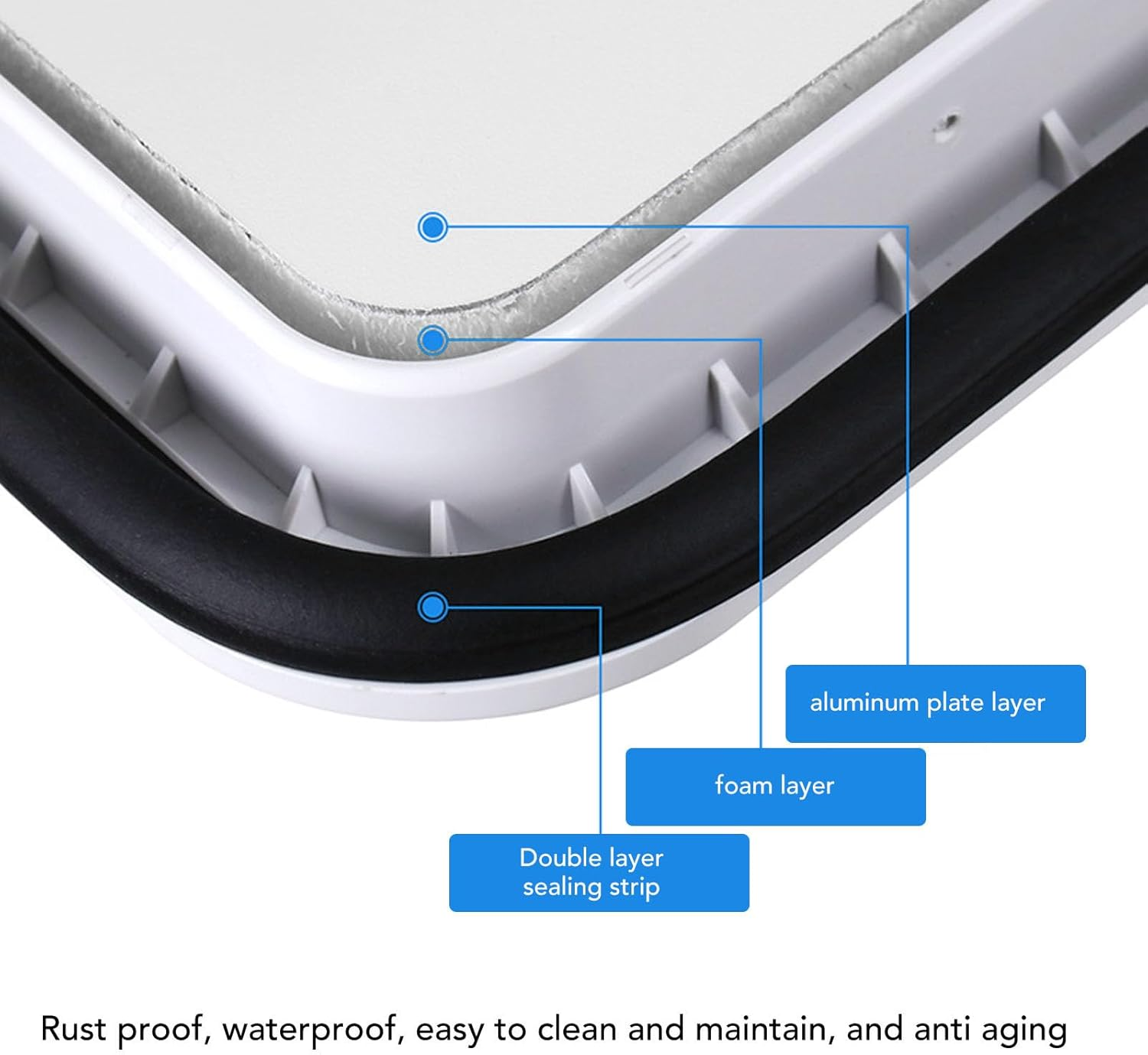 RV Access Door, 380X675Mm RV Baggage Door with Double Lock and Key, 180 Degree Wide Opening Angle, Weatherproof Design, Deck Access Hatch for RV, Trailer, Yacht (Black)