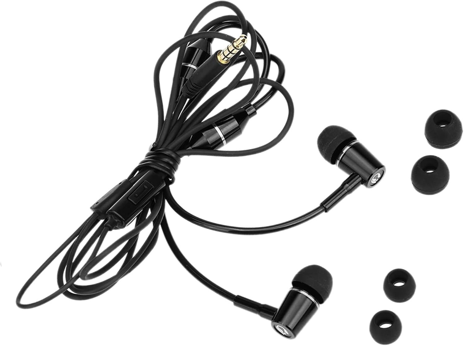 SHANGLIN FC12 Stereo Music Headset Air Tube 3.5Mm Anti-Radiation Earphone In-Ear Headphone Radiation Free Noise Reduction Line Control with Mic Black for Smart Phones Desktop Notebook Tablet PC image number 2