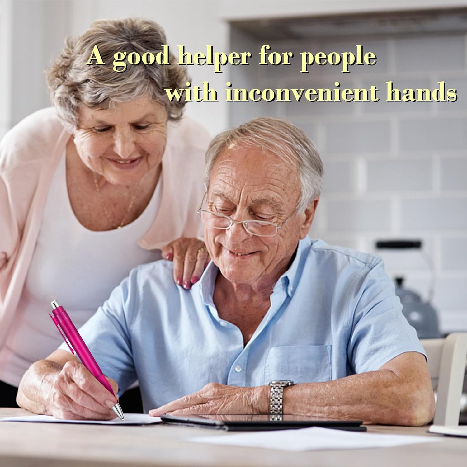 Big Pens Fat Pens Big Fat Pen - Enhanced Writing Stability for Arthritis and Elderly Easy Thick Grip 3Pcs Magenta image number 3