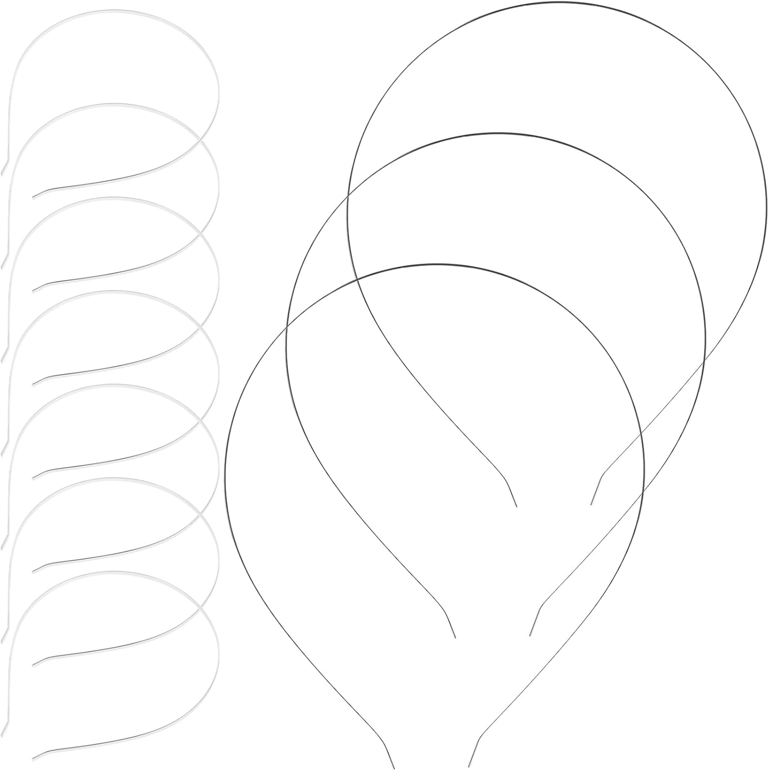 Partykindom 10 Pieces Hair Band for Girls Headband for Special Occasions Decorate Hair with Flowers or Jewellery Silver image number 6