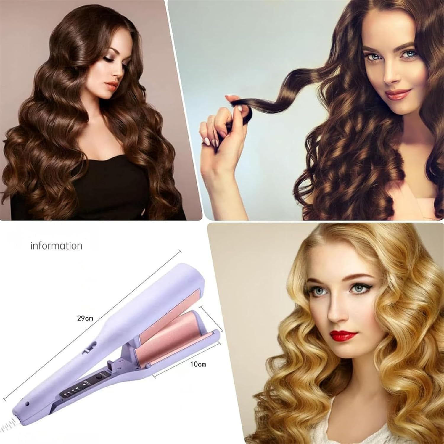 Curluxe French Curls Iron, Curluxe Create Frizz-Free French Curls Effortlessly Curling Iron, Wave Curling Iron with 15-Second Heat-Up and Adjustable Temperature for All Hair Types (Pink) image number 6