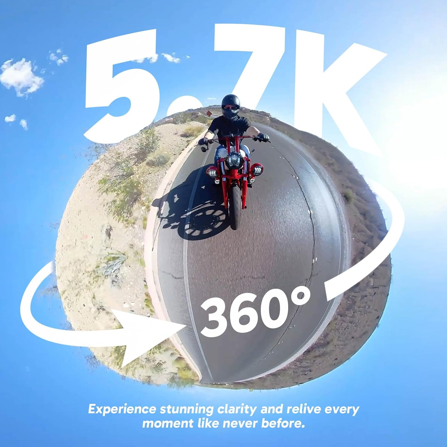 AKASO 360-360&deg;Action Camera 5.7K 360 Video with 1/2" 48MP Sensors, 72MP 360 Photo, 360-Supersmooth, 2.29" Touchscreen, Invisible Selfie Stick Effect, 360&deg;Horizon Lock, AI Tracking image number 4
