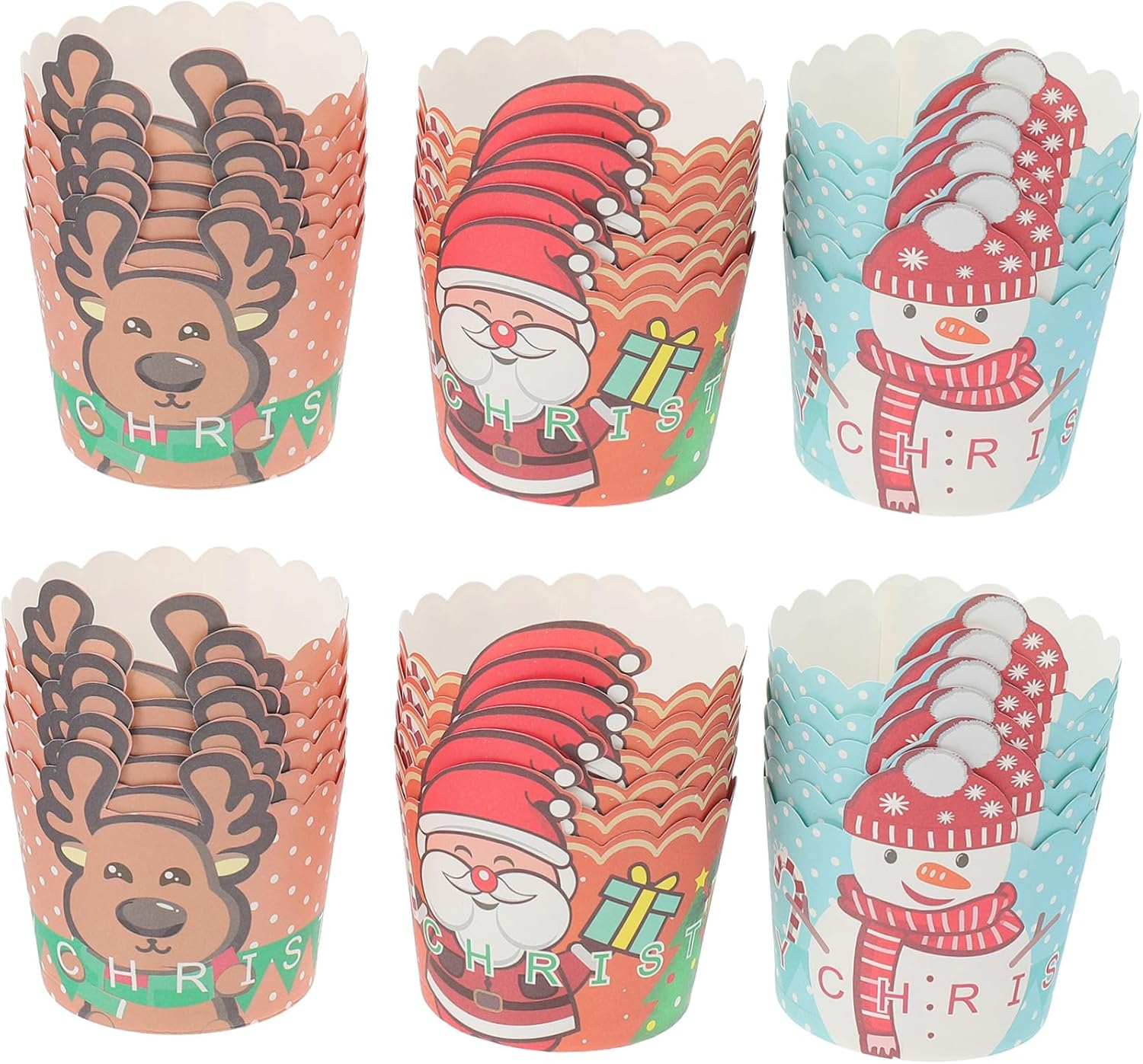 150Pcs Christmas Cake Cups Small Pack for Holiday Parties and Festive Baking Heat-Resistant Material Provides Safe Use for Christmas Cake Decorations and Party Favors Random Color image number 5