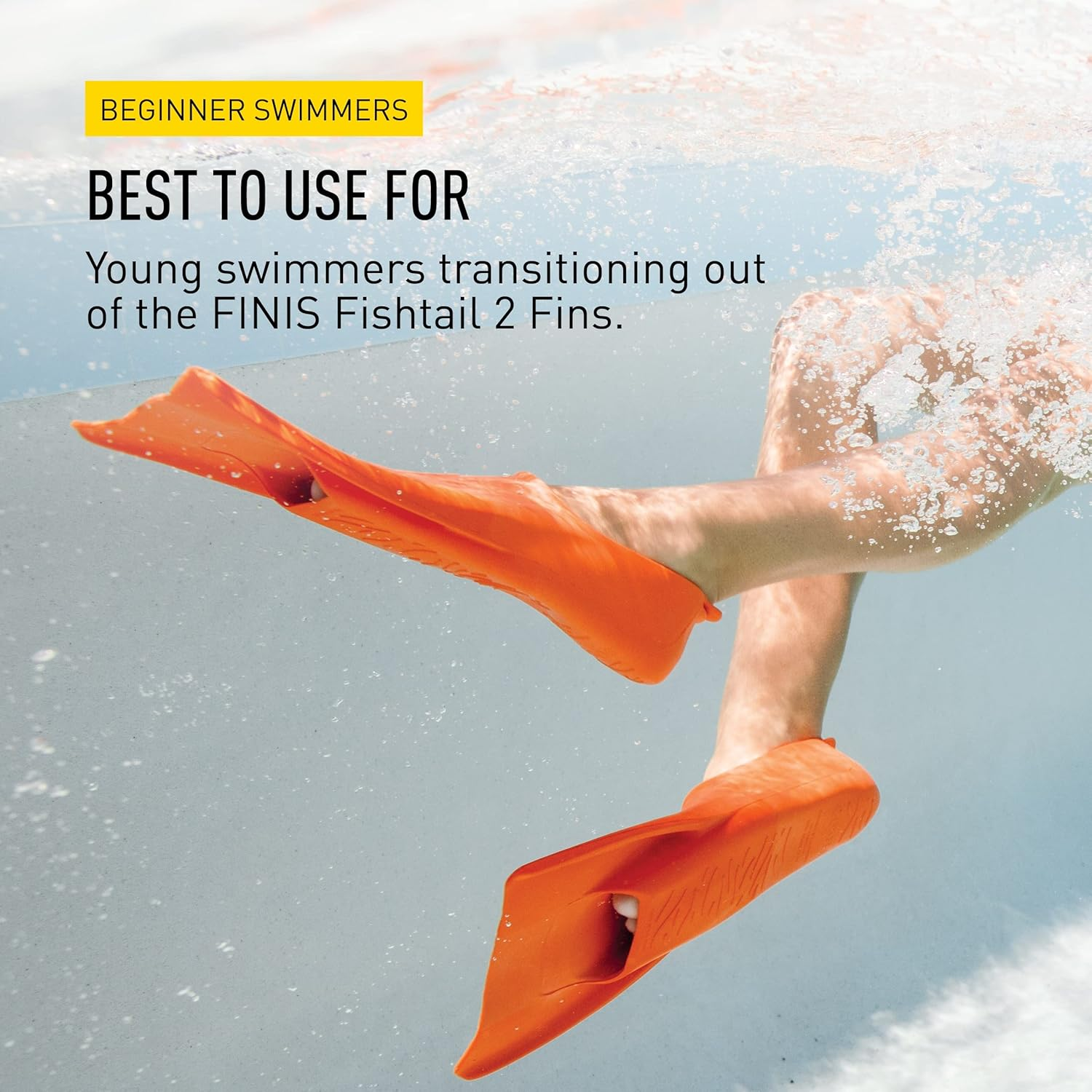 FINIS Booster Swim Fins for Kids - Floating Rubber Fins - Teaches Kick Technique - Open-Toe Design - Comfortable Fit