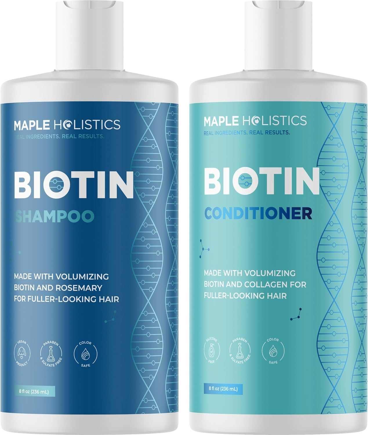 Volumizing Biotin Shampoo and Conditioner Set - Sulfate Free Shampoo and Conditioner for Dry Damaged Hair Care - Thinning Hair Shampoo and Conditioner with Nourishing Biotin and Rosemary Oil (25Oz) image number 6