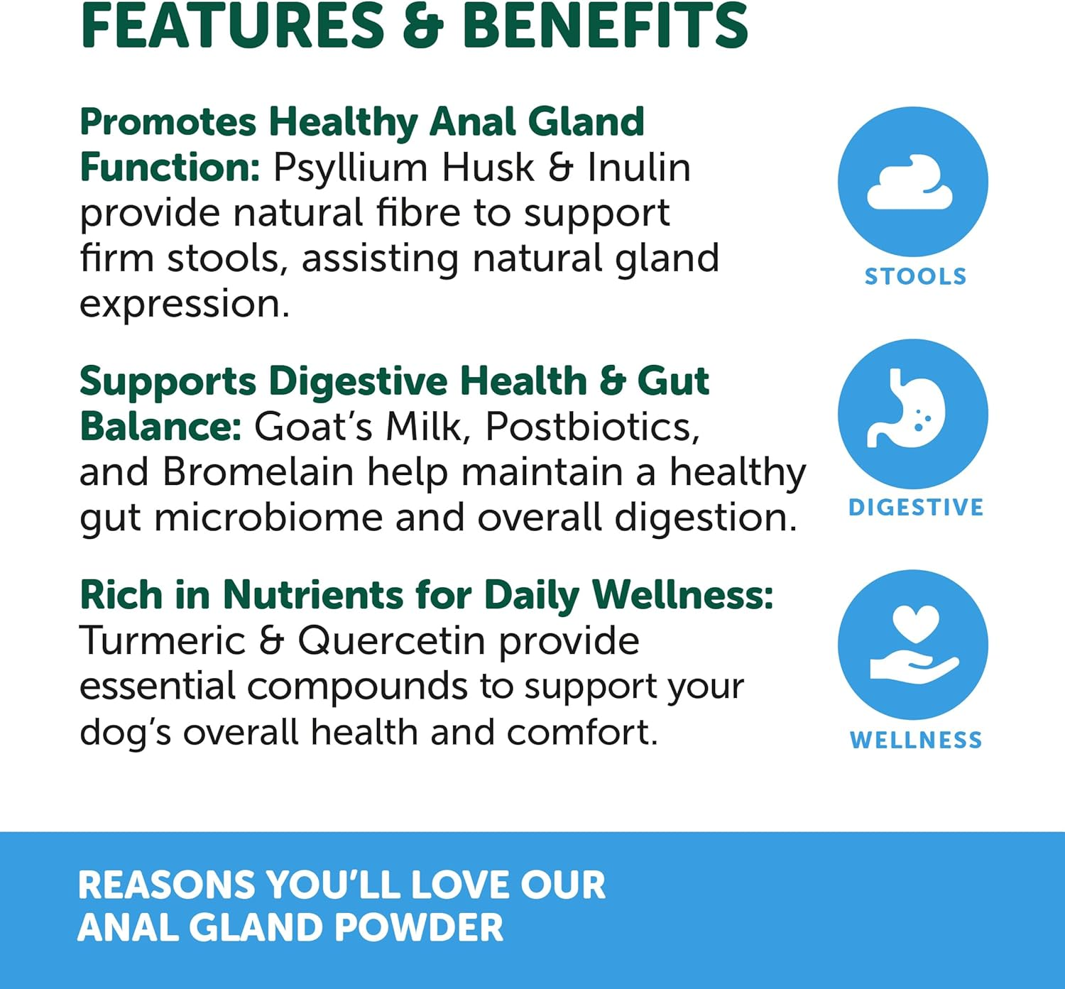 Natural Animal Solutions Anal Gland Support for Dogs & Cats &ndash; Natural Digestive Supplement with Fiber, Probiotics & Enzymes &ndash; Supports Gland Function, Gut Health & Daily Comfort &ndash; 120G image number 5