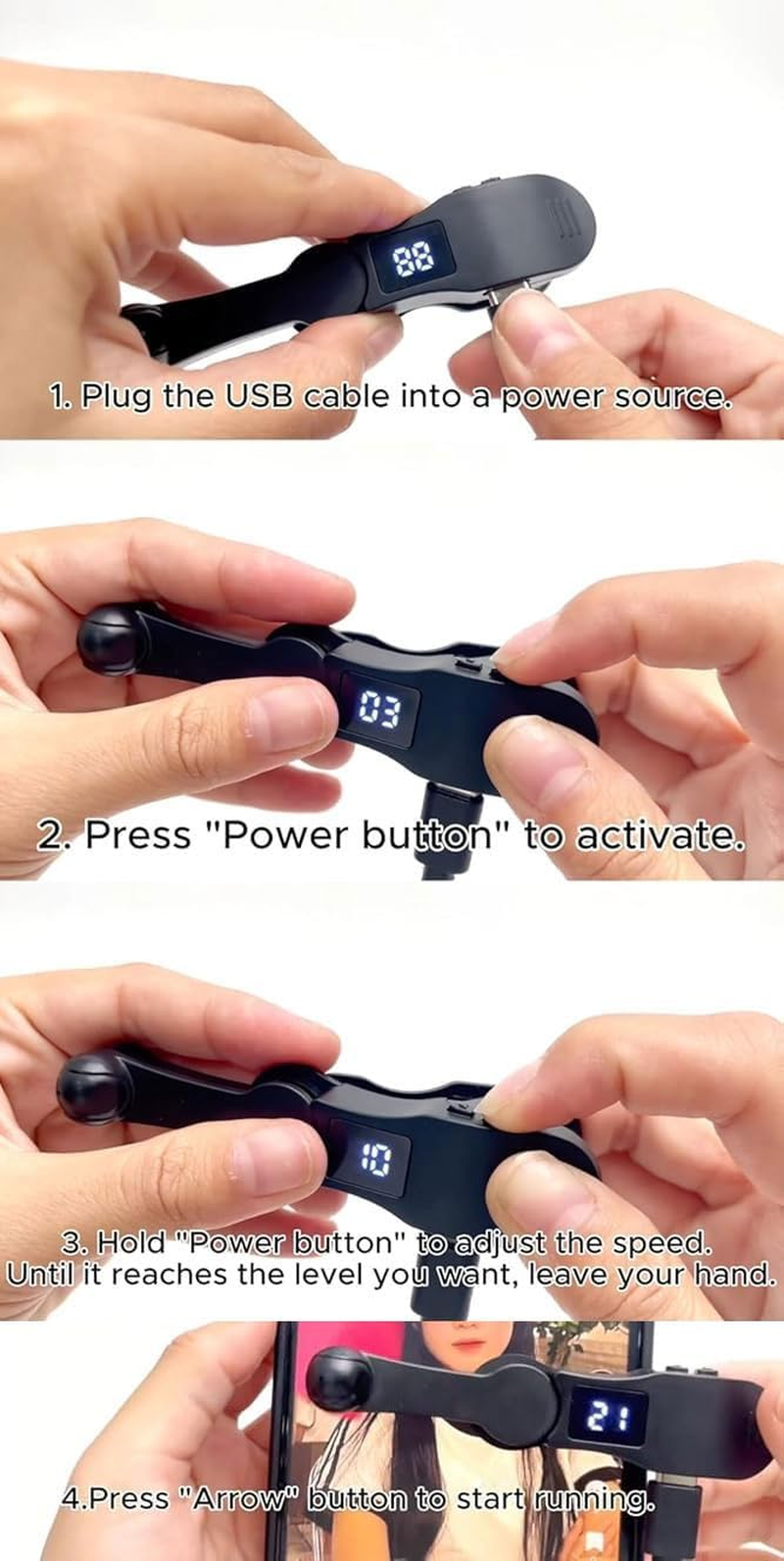 ANCLLO Auto Screen Clicker Portable Simulated Finger Continuous Clicking Adjustable Speed Physical Clicker Suitable for Games