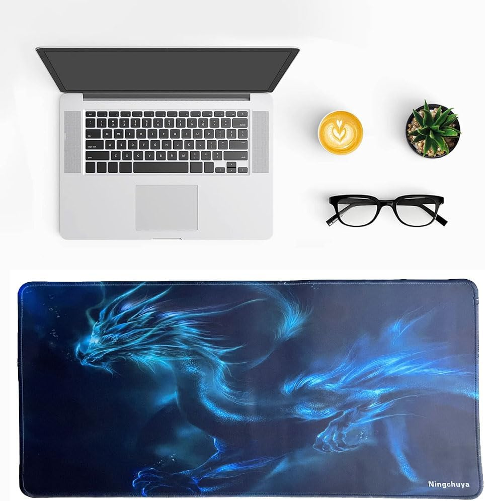 Mouse Pad, Large Desk Mat on Top of Desk Keyboard Playmat, 23.6X11.8In Extended Mouse Pad for Work, Game, Office, Home (6030 Dragonnew) - 6030 Fantasymoon image number 4