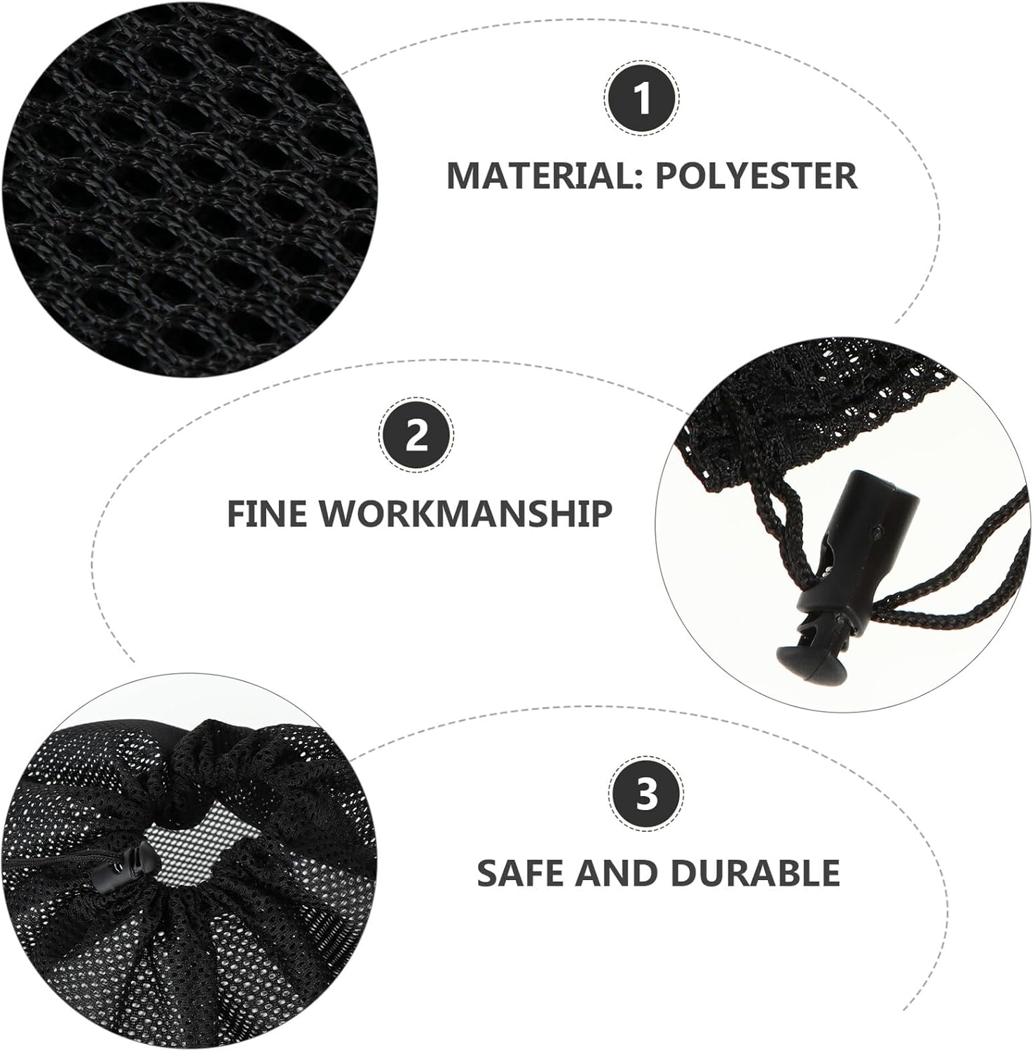 Anneome 2Pcs Water Pump Filter Bags with Drawstring Sturdy Knitted Mesh Barrier Nets Easy-Clean Protective Covers for Outdoor Pumps and Fish Tank Filters image number 4