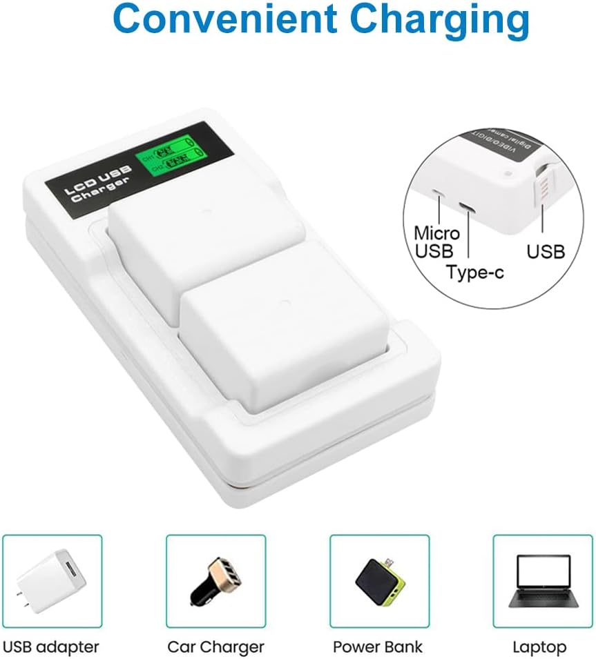 SLODA 2-Pack Camera Battery Replacement for Arlo Ultra and Pro3 VMA5400 A-4A,Dual LCD Adapter Charger for Arlo Ultra, Pro3 Security Cameras Battery