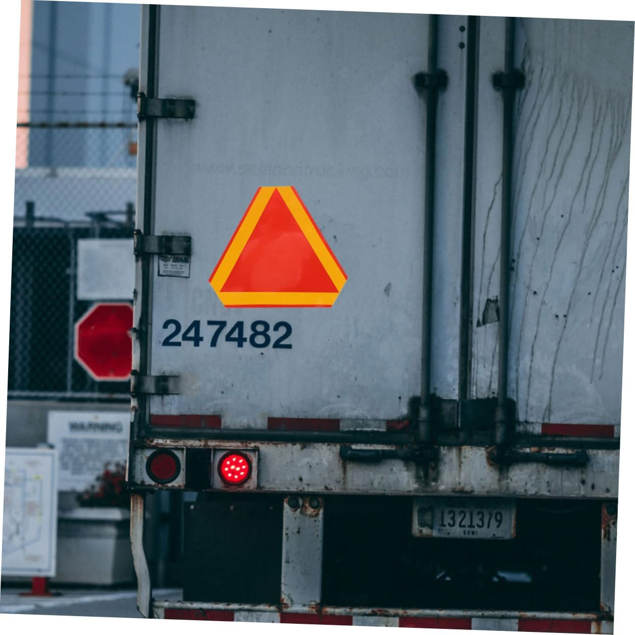 Reflective Warning Triangle Sign with Border High for Slow Moving Vehicles Golf Carts and Tractors Fade Resistant Safety Reflector for Improved Visibility and Easy Installation image number 3