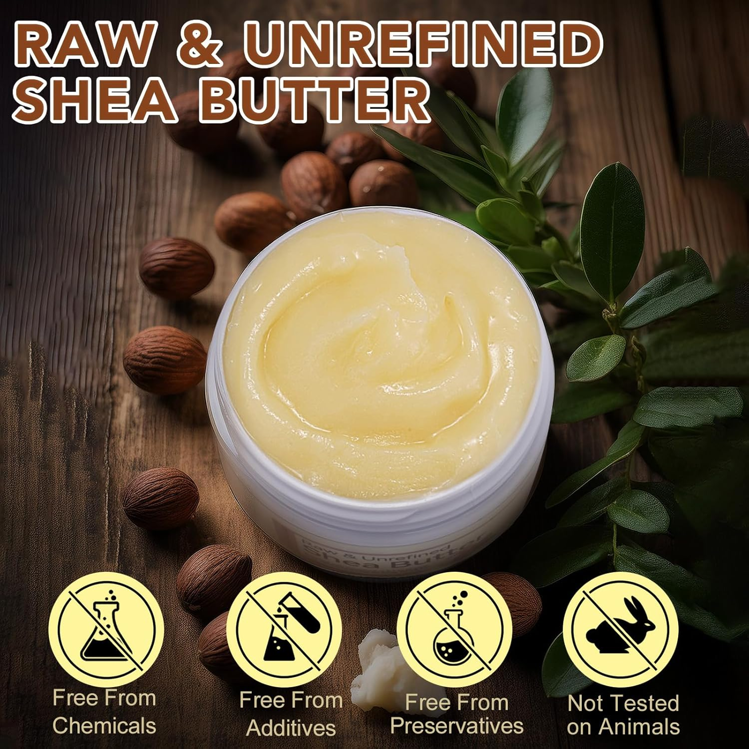 Pure Organic Shea Butter Raw 4.2 OZ (2 Pack), Raw Shea Butter, Unrefined Shea Butter for Hair and Body, Enriched with Vitamins A, E & F, Natural Moisturizer, Hydrating & Moisturizing Skincare Cream for Dry Skin, Hair Care image number 6