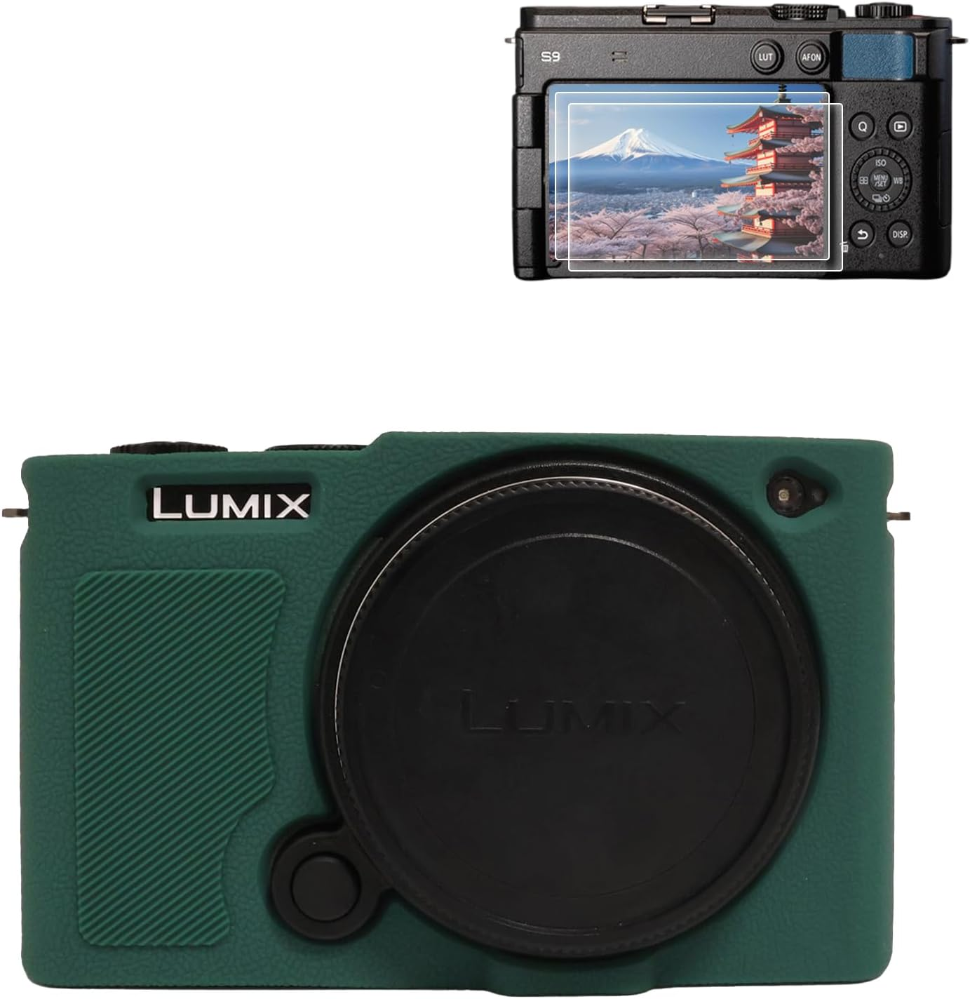 Rieibi Silicone Case for Panasonic Lumix DC-S9 Camera Case with 2PCS Screen Protector,Lightweight Camera Case for Panasonic Lumix S9 Case, Off-White, Camera Case