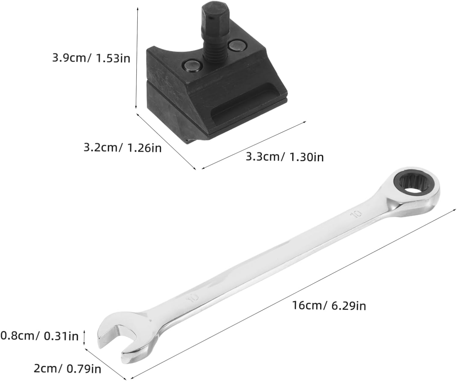 LOORGVEL Ball Joint Separator and Shock Absorber Spreader Tool with Wrench, Black Automotive Specialty Garage Tool for Suspension and Steering, Professional Vehicle Balljoint Removal Equipment image number 3