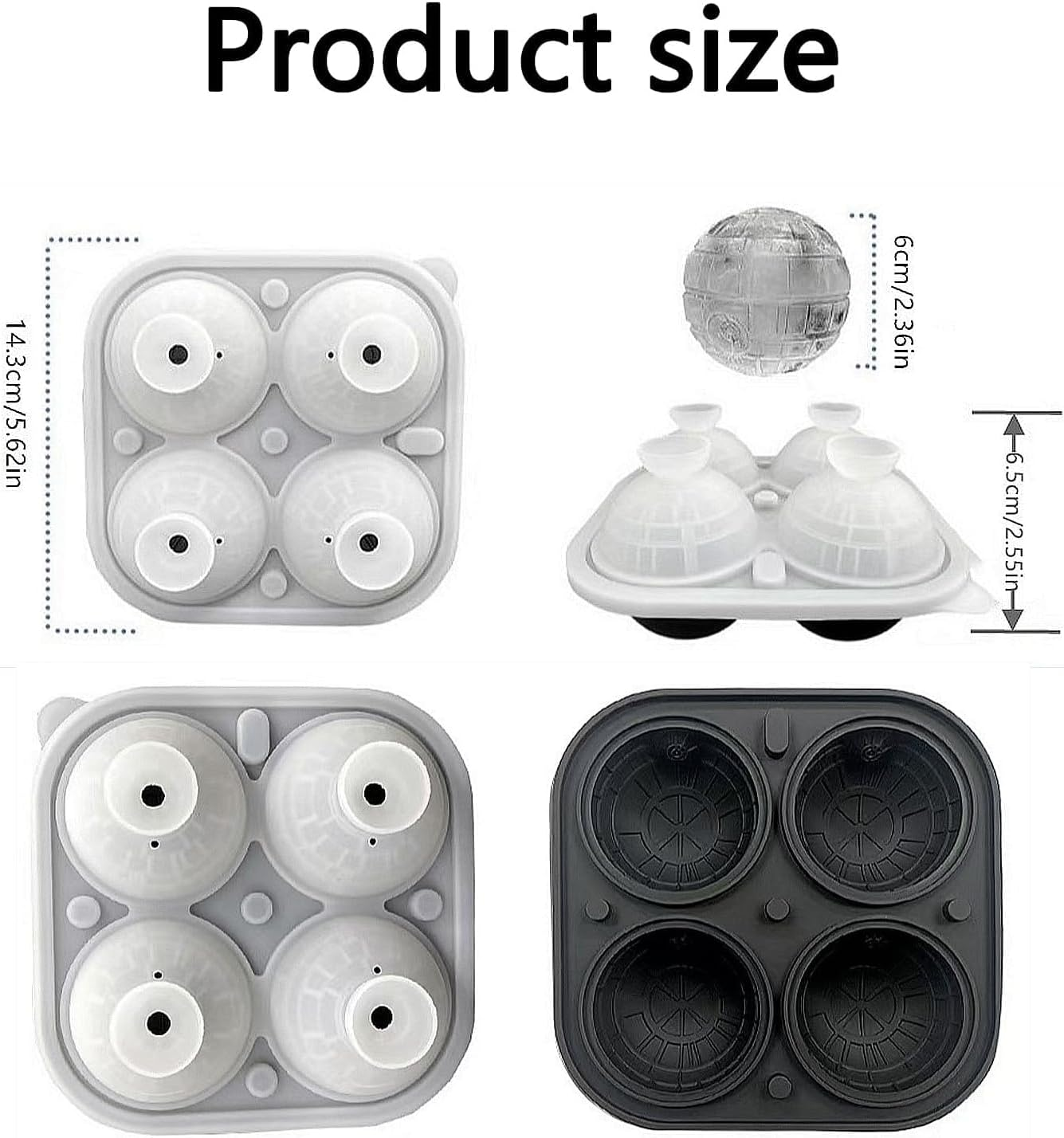 Galactic Cocktail Essential 3D Death Star Ice Cube Mold for Whiskey & Bourbon - Extra-Large Slow-Melting Sphere Ice Molds, Star Wars Collector Gifts for Men/Husbands,Bpa-Free Food-Grade Silicone Mold image number 4