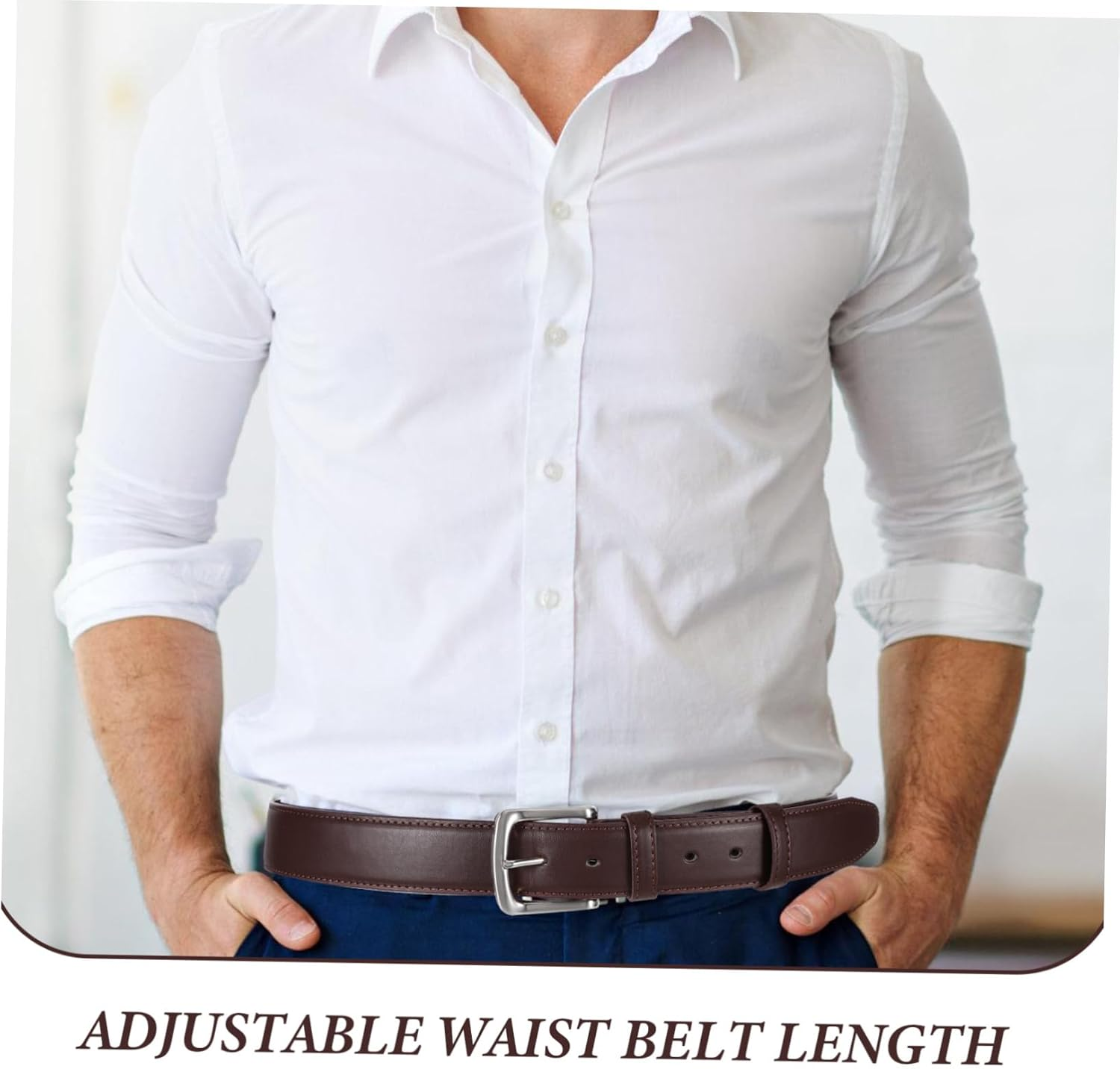 CALLARON Travel Money Belt with Hidden Zipper Pocket, Secure Pu Leather Waist Wallet Belt for Men, Anti-Theft Travel Waistband for Storing Valuables and Cash, Brown image number 4