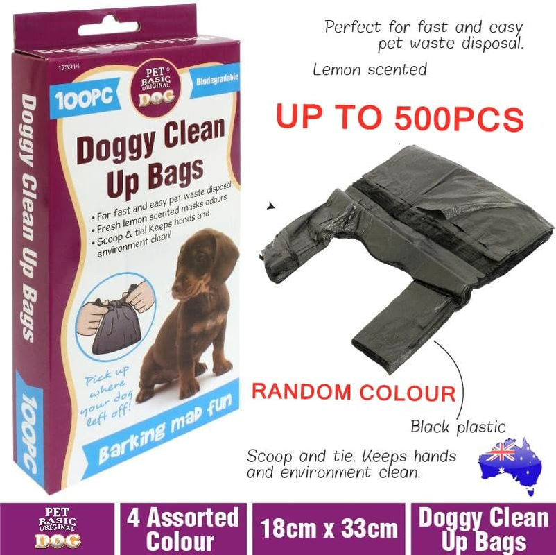 LEDON Pet Compost Waste Bags - Compost Dogs Poop Bag - Garbage Holder with Handles - Cat & Dog Poo Litter Disposable Bag (Randomly Color) X100Pcs/200Pcs/500Pcs Bags per Box (5) image number 5