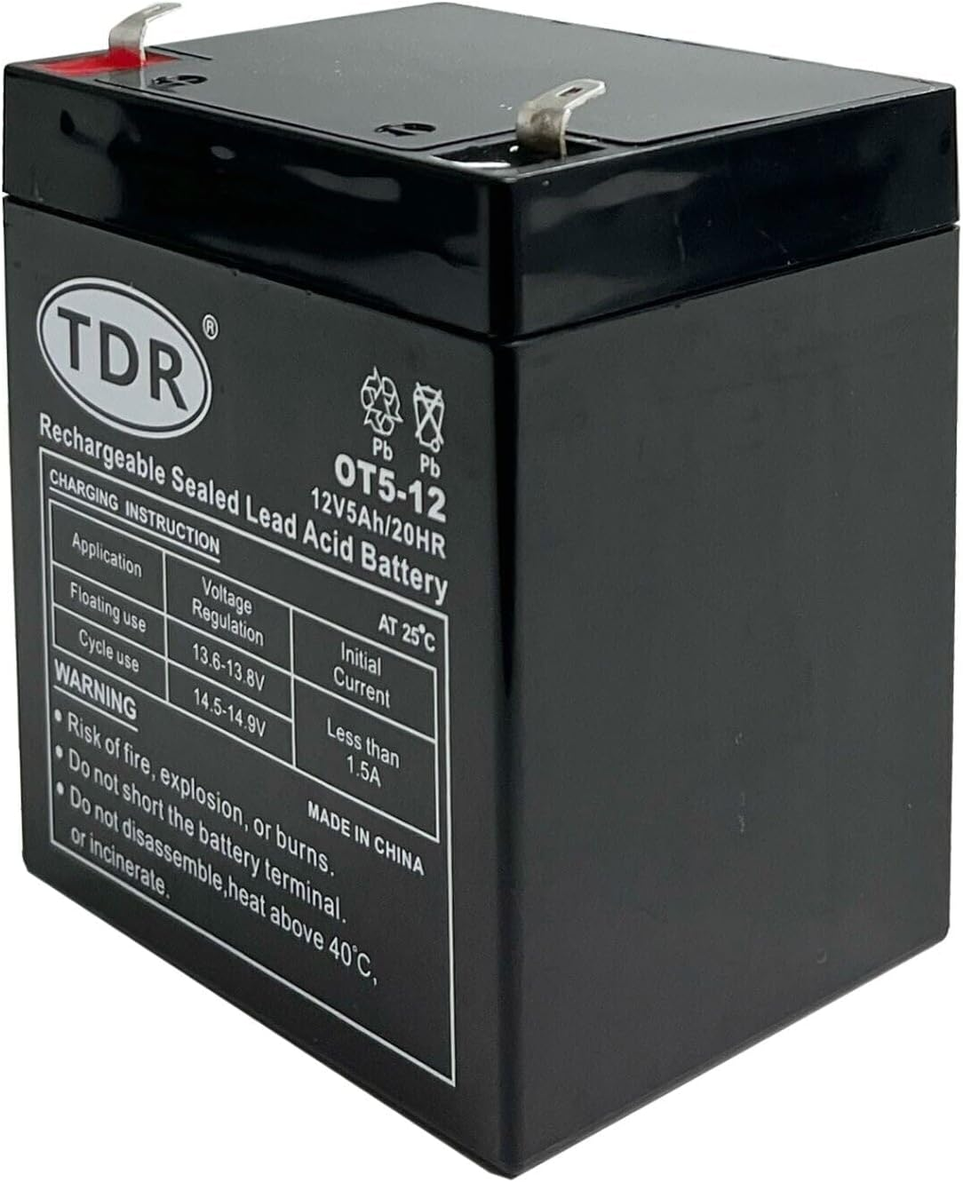 TDR 3Pcs OT5-12 12V 5Ah Sealed Lead Acid SLA Compact Battery Scooters Golf Carts Dust Collectors Mowers Alarm Systems Marine Equipment Power Tools image number 5