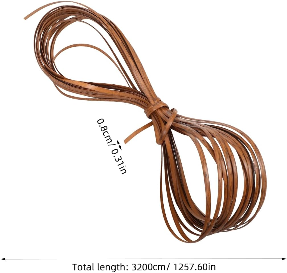 Luxshiny Wicker Repair Kit Coffee Woven Rattan Plastic Weaving Material Rattan Furnitures Fix Kit for Chair Repair Table Knit Storage Basket Patio Chair - Light Brown image number 5