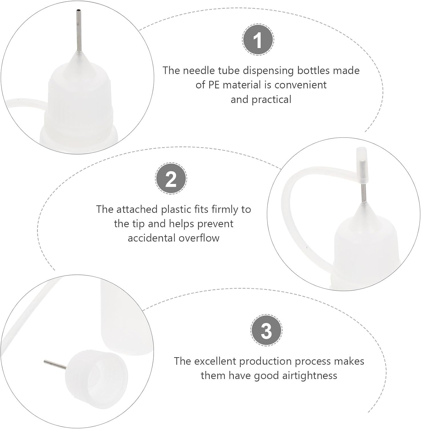 FOMIYES 15Pcs 10Ml Pe Oil Bottles for Kitchen Transparent Squeeze Bottles with Precision Tip Cap for Controlled Dispensing and Storage image number 2