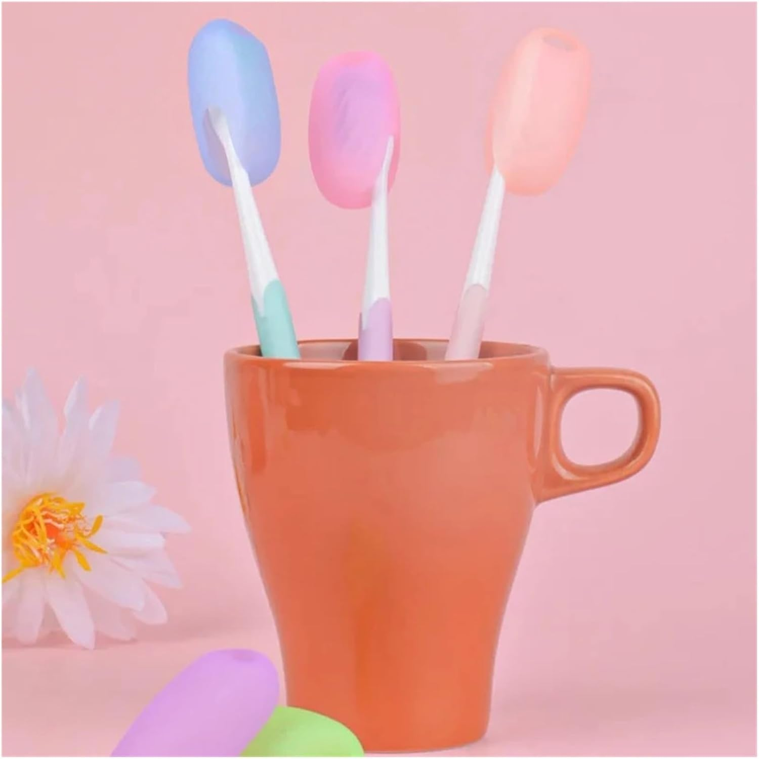 6 Pcs Toothbrush Covers &ndash; Antibacterial Toothbrush Caps for Travel, Silicone Toothbrush Protector for Electric image number 4