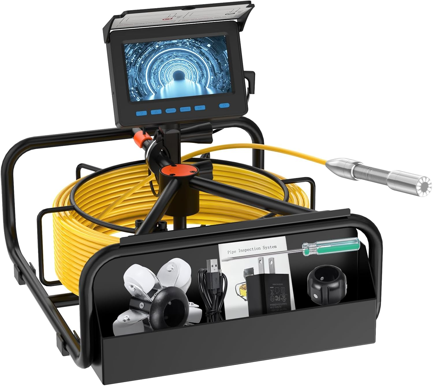 Sewer Inspection Camera,Hd 17MM 8500Mah Industrial Endoscope with Light,4.3'' HD 32GB DVR 360&deg; Rotate Screen Borescope Snake Pipe Drain Camera for Plumbing Inspection (30M)