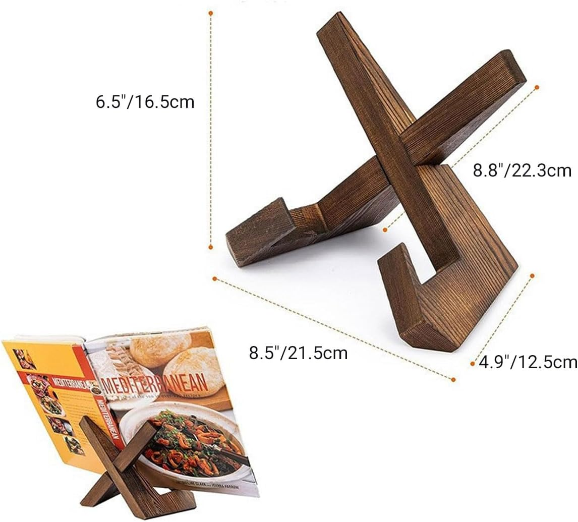 AIMALL Solid Wood Flat Bracket, Modern Simple Menu and Record Stand, Household Reading Rack, Fits Items up to 8.5 Inches