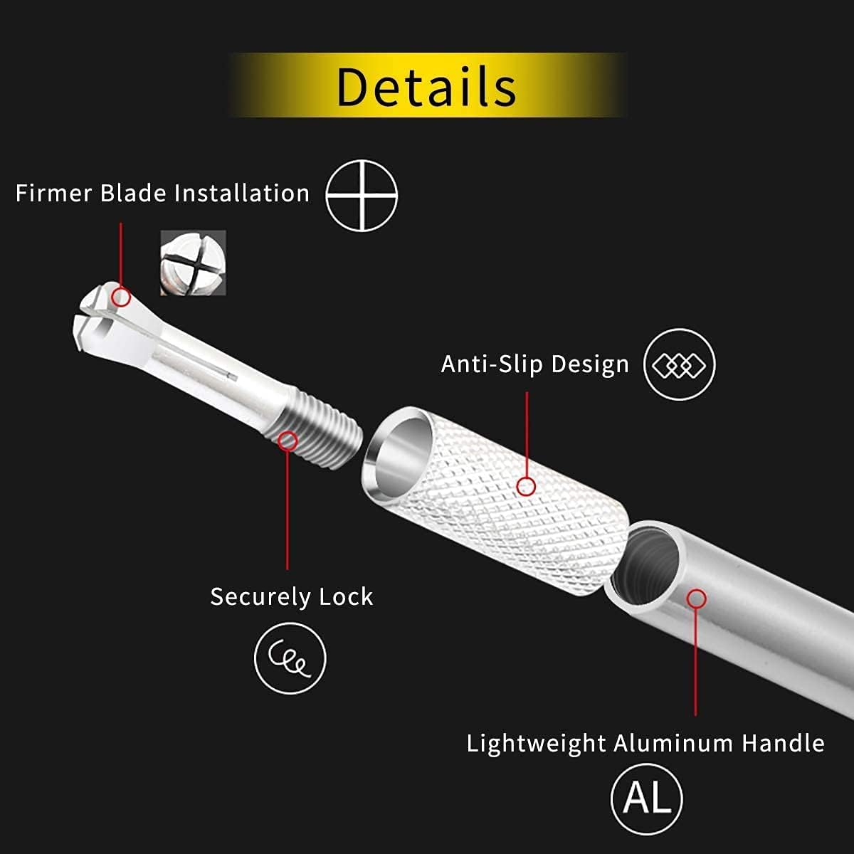 DIYSELF 23 Pack Craft Knife Precision Hobby Knife Kit, 1 Exacto Knife with 20 Spare Art Knife Blades for Art, Scrapbooking, Stencil image number 3