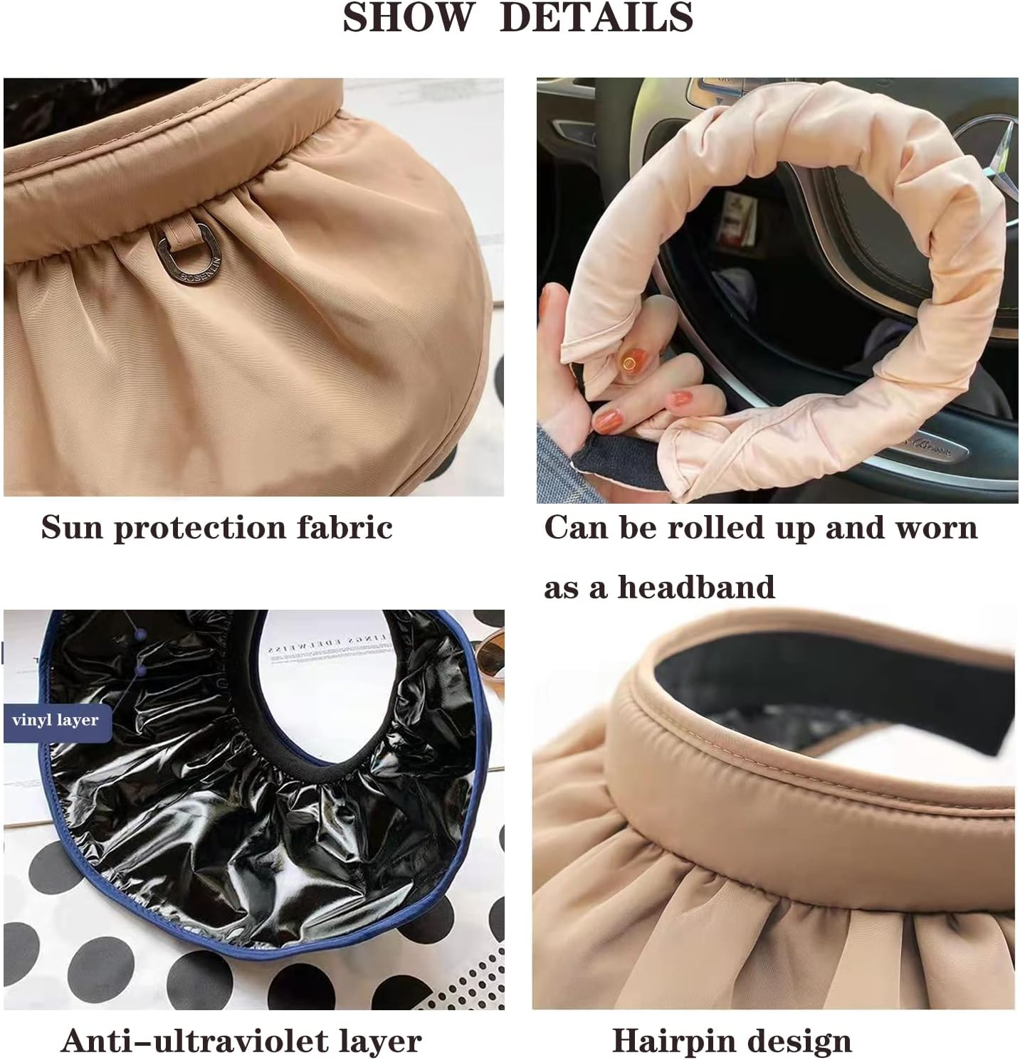 Korean Women'S Solar Hat UPF50+ Ultraviolet Sun Sunscreen Sun Hat Beach Covered Face Empty -Top Sun Hat image number 6