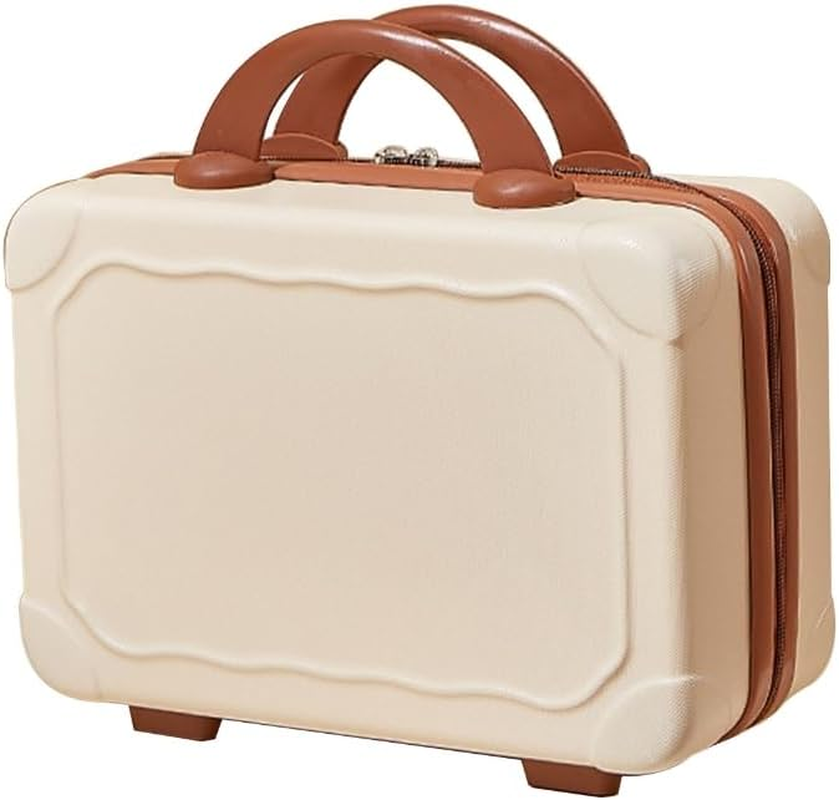 DDPOND 14 Inch Mini ABS Cosmetic Bag Portable Travel Makeup Suitcase Decorative Hand Luggage Carrying Bag for Women Girls