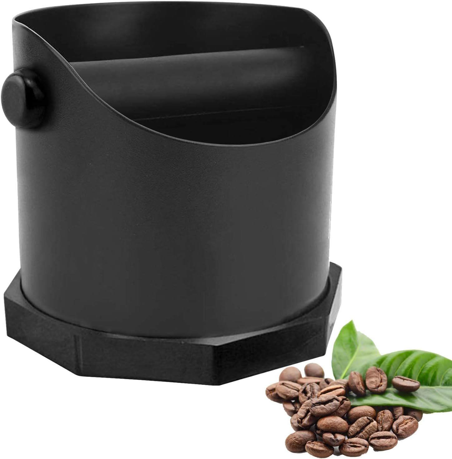 Espresso Knock Box with Rubberized Bar and Anti-Slip Base Durable Stainless Steel Coffee Espresso Grounds Knock Box Espresso Machine Accessories for Home Barista Coffee Grounds Disposal, Silver, 750Ml