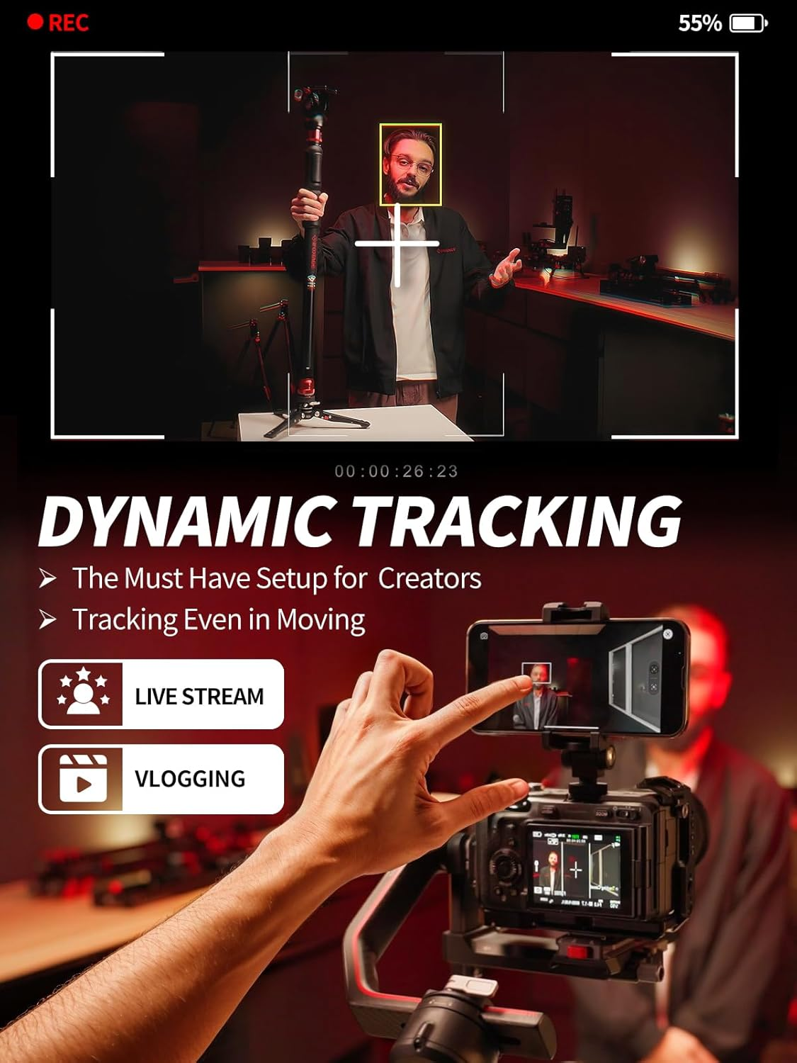 IFOOTAGE Shark Slider Nano II 660 Motorized Camera Slider - 26" Multi-Axis Pan Slider for DJI RS 2/RS3 Pro/Rs 4/RS 4 Pro Gimbals, 15.4Lbs Payload, 360&deg; Panoramic, 6 Modes, Phone/Camera Compatible​ image number 1