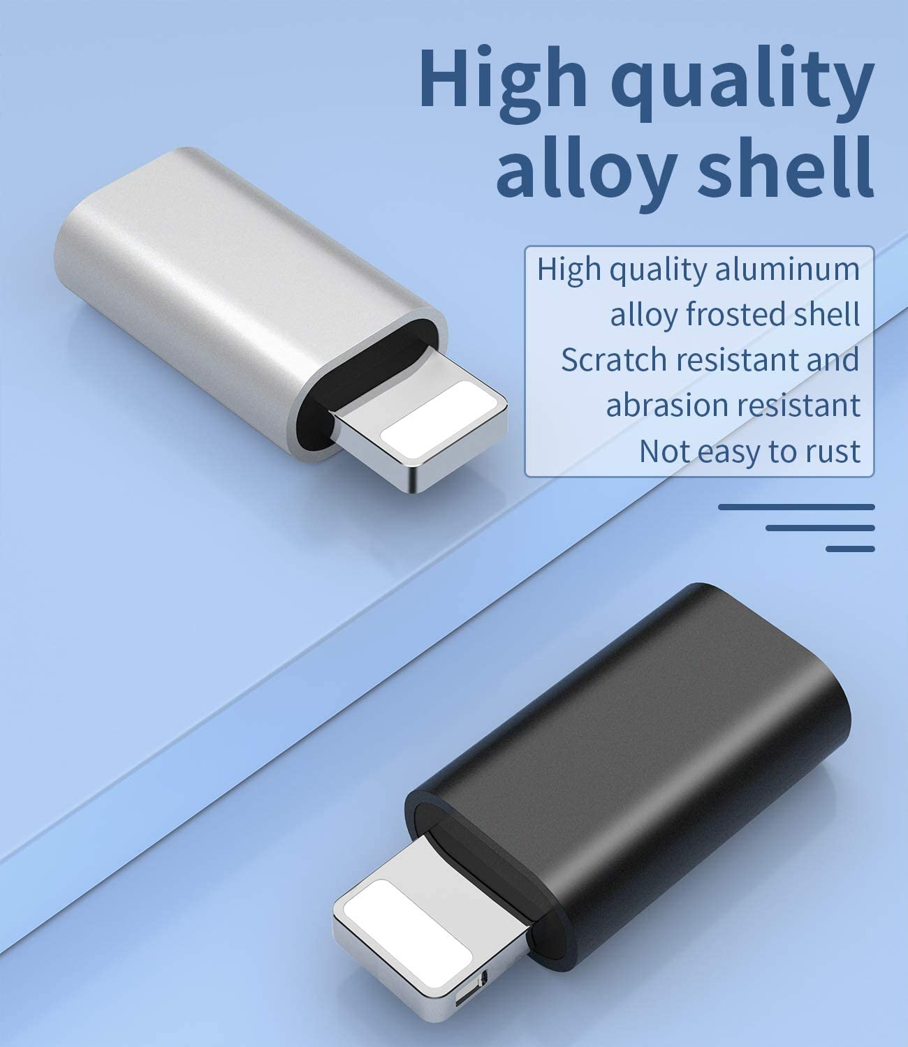 3Pack USB C Female to Lightning Male Adapter for Iphone 12/11/8 X Xr/Xs/Se/7Plus/Pro Max Ipad Air Mini Type Compatible with Charging Support Data Transmission Connect Charger Connector Cable Converter