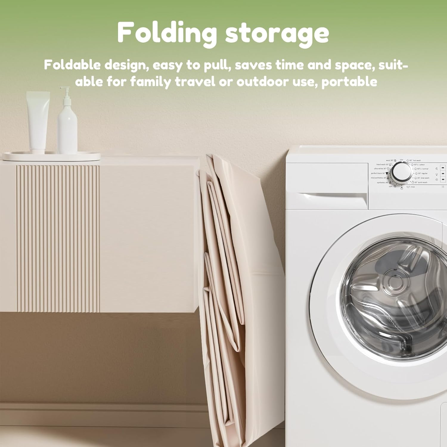 Collapsible Baby Bathtub, Foldable and Portable Baby Bath Tub, Sturdy & Thick PVC Pet Bathing Tub, Space Saving Small Baby Tubs for Home Use Toddler Pet and Infant (Color B) - Color B image number 1