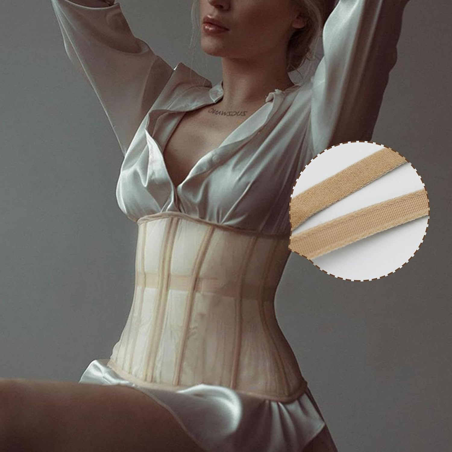 10 Yards Nylon Plush Boning for Sewing, 3/8 Inch Corset Boning Casing, Bra Underwire Casing Elastic Band, Beige Hollow Nylon Ribbon Bone Casing, Underwire Channeling Tape for Lingerie Bridal Gowns image number 5